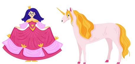 Side characters - princess and unicorn